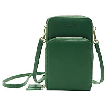 Imagem de Bolsa Crossbody Feminina com Cinto Ajustável Padrão Sólido Bolsas Zíper Transversal Multipropósito Carteira Pochete para Viagem Uso Diário