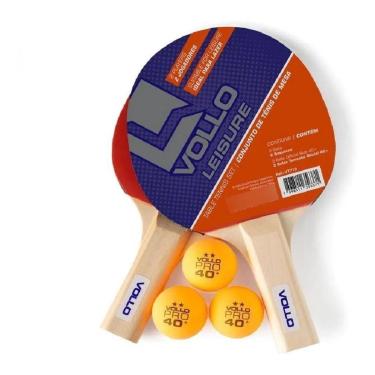 Imagem de Kit Tênis De Mesa Ping Pong 2 Raquetes e 3 Bolas Vollo-Unissex