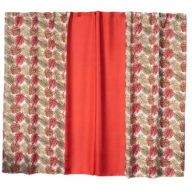 Imagem de Cortina Floreal 3 Metros Sala Quarto Trilho Comum - Vermelha - 100% Po