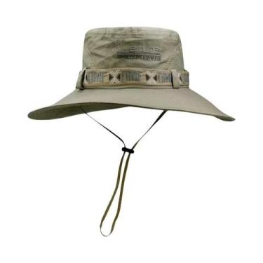 Imagem de Chapéu De Praia Masculino De Verão Com Aba Larga Proteção UV Rede Para