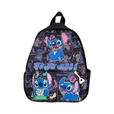 Imagem de Mochila De Nylon Com Estampa De Cartoon Stitch Para Meninas, Ideal Par