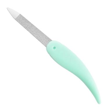 Imagem de Lixa de unha de chifre de boi verde, dupla face, aço inoxidável, modelagem, polimento, manicure, pedicure, dobrável, lixas para unhas dos pés