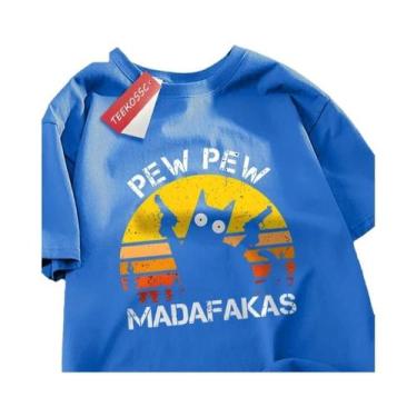 Imagem de Camiseta Masculina Oversized De Algodão Para O Verão, Estilo Harajuku,