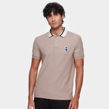 Imagem de Camisa Polo Tommy Hilfiger Herrinbone Detail Masculina, Marrom, G
