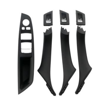 Imagem de Lhd Rhd Bege Preto Marrom Ostra Interior Do Carro Apoio De Braço Da Porta Dentro Puxar Conjunto Compatível Com Bmw Série 5 F10 F11 523i 525i 528i 530i(LHD Black)