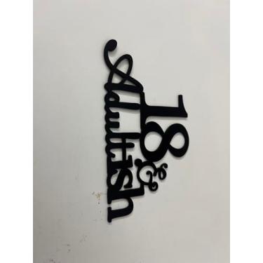 Imagem de Topper de bolo preto 18 e adulto, acrílico número 18 palheta de bolo adulto, decoração de bolo de aniversário de 18 anos, suprimentos de decoração de festa de feliz aniversário de 18 anos para meninas