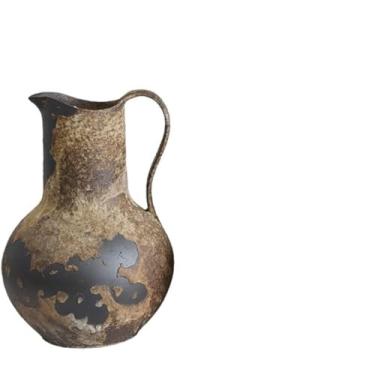 Imagem de Vaso de cerâmica vaso de grés arranjo de flores retrô feito à mão Homestay Hotel Zen ornamentos vasos de flores