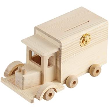 Imagem de Cofrinho para meninas, cofrinho de madeira inquebrável, caixa econômica criativa para meninos, cofrinho resistente a quedas, caixa de armazenamento com fechadura, ornamento de mesa