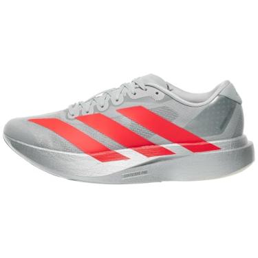 Imagem de adidas Tênis masculino Adizero Evo Sl M, Prata metálico/vermelho lúcido/ferro metálico, 13 Wide