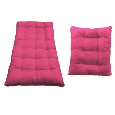 Imagem de Kit Almofadas para Poltrona e Puff Costela Corano Pink - Doce Sonho Mó