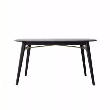 Imagem de Mesa de jantar de madeira maciça mesa de jantar para casa mesa de madeira preta restaurante mesa de jantar moderna simples mesa mesa de cozinha moderna