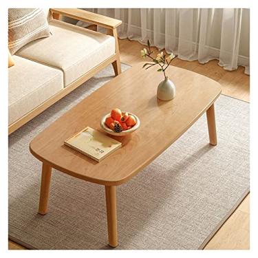 Imagem de Mesa de sofá, mesa de chá, pernas dobráveis, mesa de café, 99 x 23 x 43 cm, mesa de chão portátil dobrável para sala de estar, sem necessidade de montagem, mesa de centro moderna