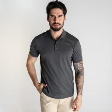 Imagem de Camisa Polo Aramis Interlock Alodão Pima Cinza Chumbo-Masculino