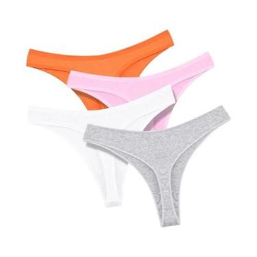 Imagem de Conjunto De 4 Calcinhas De Algodão Sem Costura De Cintura Baixa Sexy P