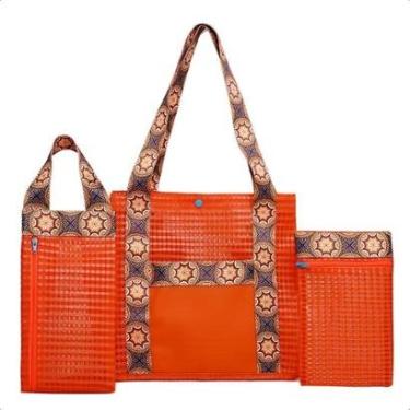 Imagem de Kit Bolsa de Praia Feminina Conjunto Bolsa com Necessaire-Feminino