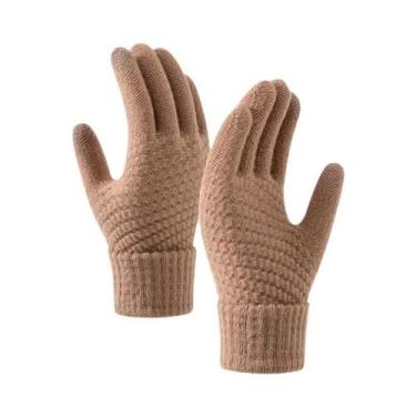 Imagem de Luvas De Inverno Unissex Com Tela Sensível Ao Toque, Luvas De Lã Trico