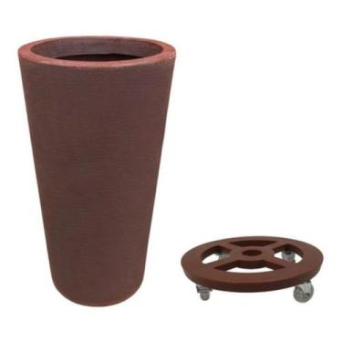 Imagem de Kit Vaso De Planta 73cm E Suporte De Chão Com Roda - Alpe & Aritana, M