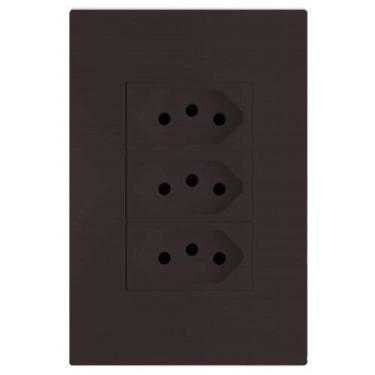 Imagem de Kit Tomada Tripla 10A 4X2 Brs12191-6Ch