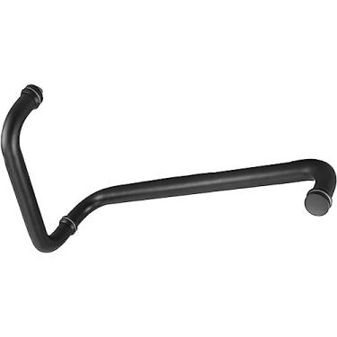 Imagem de BAZAC Puxador de porta de vidro de empurrar e puxar, puxadores de porta de aço inoxidável resistentes para banheiro - preto - 225 mm + 425 mm