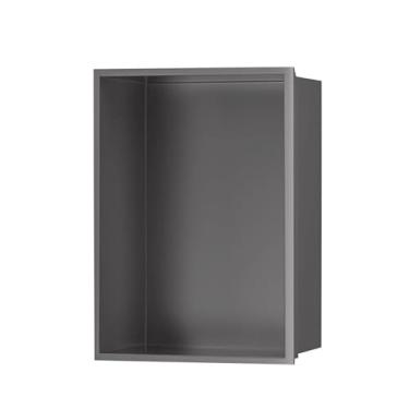 Imagem de Armário de nicho de chuveiro embutido, organizador de parede de aço inoxidável, organizador de xampu e artigos de higiene pessoal, organizador de parede cinza (320 x 320 x 125 mm)