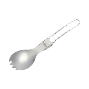 Imagem de Faca, Colher E Garfo Dobráveis De Titânio Leves E Portáteis Com Acabam