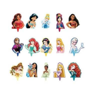 Imagem de Toppers De Cupcake Princesas Disney 30/31 Peças Decorações Para Bolos 