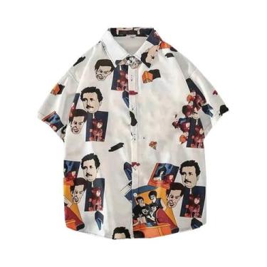 Imagem de Camisas Havaianas Masculinas De Verão Com Estampa 3D De Panda, Soltas,