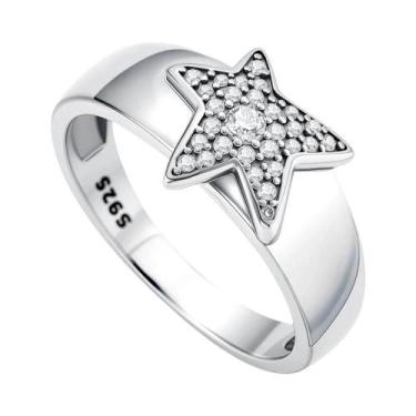 Imagem de Anel Feminino De Prata Esterlina 925 Com Mini Snoopy, Diamante Rosa De