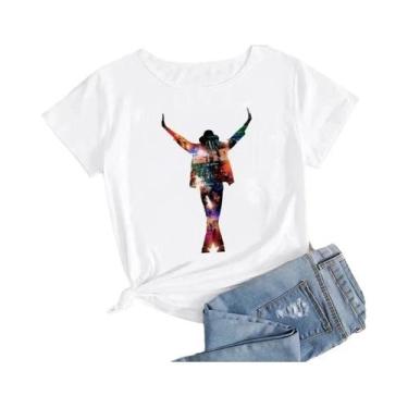 Imagem de Camiseta Gráfica Michael Jackson plus Size Para Mulheres, Estilo Haraj