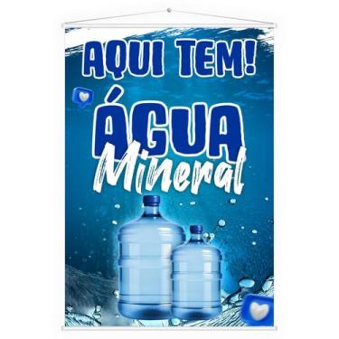 Imagem de Banner Faixa Lona Aqui Tem Água Mineral Galão 100x70 - DC Mult-Mídia
