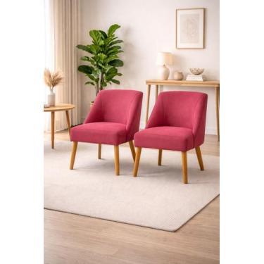 Imagem de Kit 02 Cadeira Decorativa Liz Suede para Sala salão recepção . - SONHO