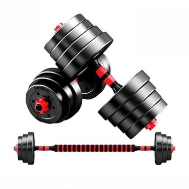 Imagem de Halteres Ajustáveis 10KG Multifuncionais para Treinamento em Casa com Barra(10KG Halteres)