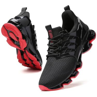 Imagem de TSIODFO Tênis de corrida feminino para academia, corrida e caminhada, Preto e vermelho 02, 39