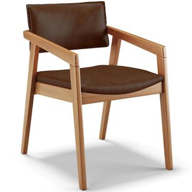 Imagem de Cadeira Para Sala De Jantar Estar Living Giorgia B04 Couríssimo Marrom - Lyam Decor