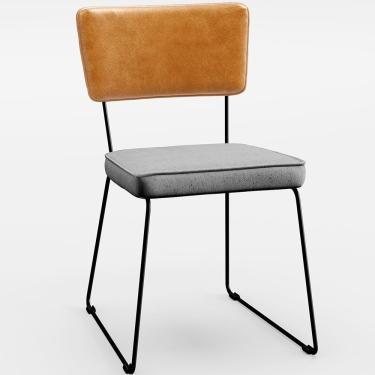 Imagem de Cadeira Estofada Sala De Jantar Whisky Linho Cinza