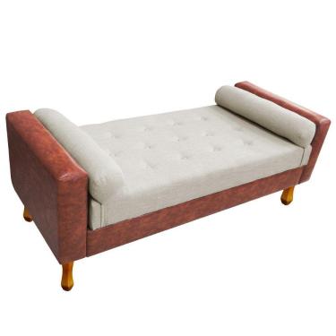 Imagem de Recamier Félix King Size 195cm Nozes E Linho Bege