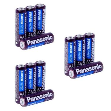 Imagem de 8, 12, ou 20 Pilhas AA ou AAA Comum ou Palito Panasonic Packs com 4 Un
