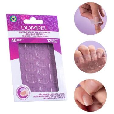 Imagem de Aba Adesivo de Unha Postiça Transparente Autocolantes 48 Un - Dompel
