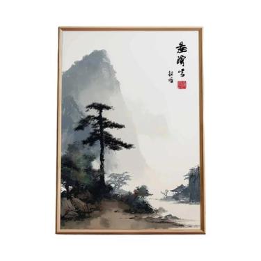 Imagem de Pôster De Arte Em Tela Estilo Asiático Com Tigre Japonês, Peixe Koi, S