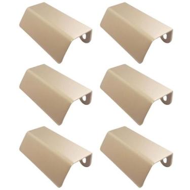 Imagem de 6 Puxadores Alça de Sobrepor Dourado Para Móvel PV22 80 Armários Gavet