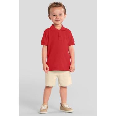 Imagem de Camisa polo infantil menino em piquet Mundi, 10, Vermelho
