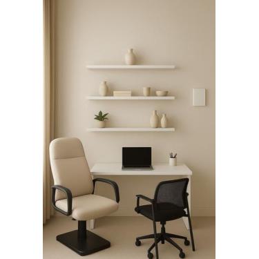 Imagem de Kit 1 prateleira brancas 25x10 decorativa organização para sala de est