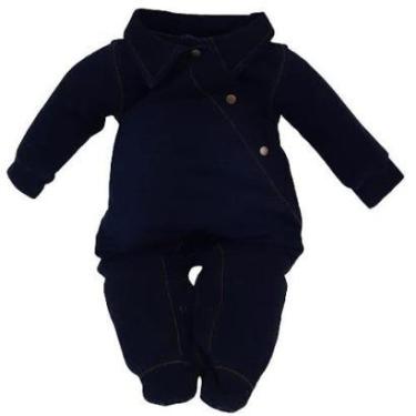 Imagem de Macacão Longo Luxo Bebê Menino Jeans Elastano 2593 - Jeans - M ( 6 - 9 MESES )-Masculino