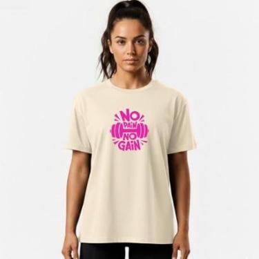 Imagem de Camiseta Feminina Algodão Premium NO PAIN NO GAIN-Feminino