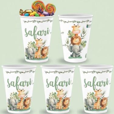 Imagem de 5 Copos Lembrancinha Decoração Festa Infantil Safari Selva - Plasútil