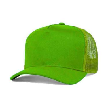 Imagem de Kit 2 Bonés Trucker Redinha Tela Aba Curva Cor:Verde LimãoTamanho:Únic