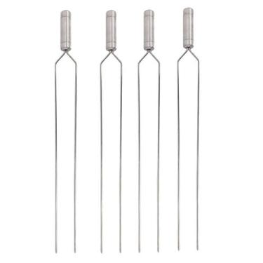 Imagem de 4 Espetos Duplo De Inox 70cm Para Churrasqueira, Churrasco - INOX LAUR