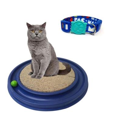 Imagem de Kit De Gato - 1 Arranhador Catmiau E 1 Coleira De Seda.
