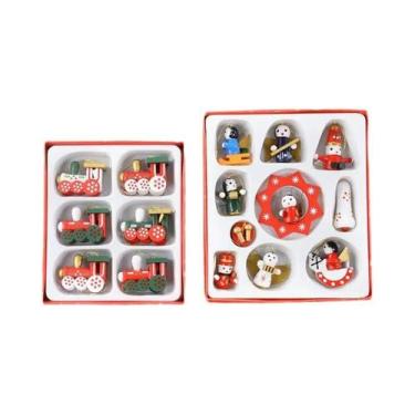 Imagem de Pingentes De Trem De Madeira, Decorações Para Árvore De Natal, Mini En