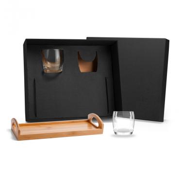 Imagem de Kit Whisky C/ Bandeja E Copos - 3 Pçs Welf